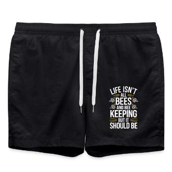 Beekeeper Saying Beekeeping Bee Funny Beekeeper Gift - Swim Trunks - black - Front - AI Model Male 185 light (185cm)