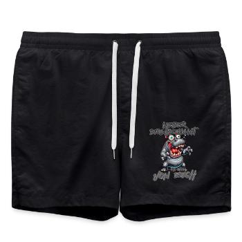 Nilpferd Lieber durchgeknallt als einer von euch - Badeshorts - Schwarz - Vorne - AI Model Male 185 light (185cm)