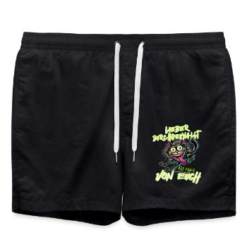 Katze Lieber durchgeknallt als einer von euch - Badeshorts - Schwarz - Vorne - AI Model Male 185 light (185cm)