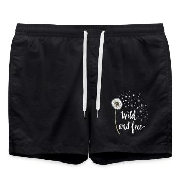 Dandelion Dandelion Lover Floral Floral - Swim Trunks - black - Front - AI Model Male 185 light (185cm)