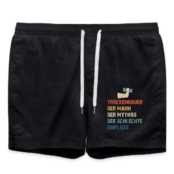 Trockenbau Trockenbauer Trockenbaumonteur Geschenk - Badeshorts - Schwarz - Vorne - AI Model Male 185 light (185cm)