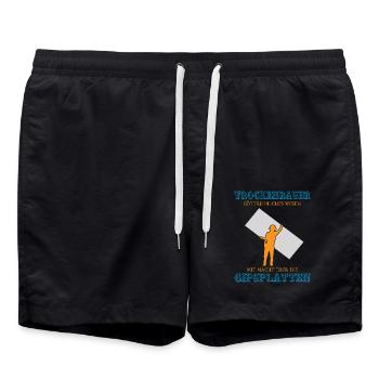 Trockenbau Trockenbauer Trockenbaumonteur Geschenk - Badeshorts - Schwarz - Vorne - AI Model Male 185 light (185cm)