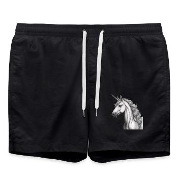 Horse Unicorn Mythical Creature Horses Unicorns - Swim Trunks - black - Front - AI Model Male 185 light (185cm)