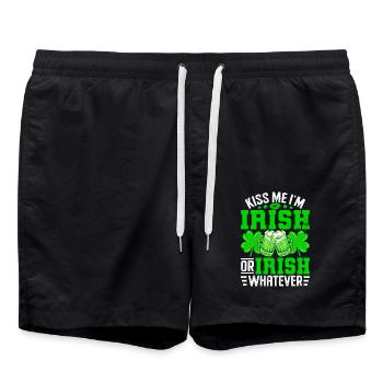 Kiss me I'm Irish or Irish whatever - Swim Trunks - black - Front - AI Model Male 185 light (185cm)