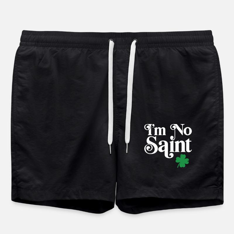 I'm no saint - Swim Trunks - black