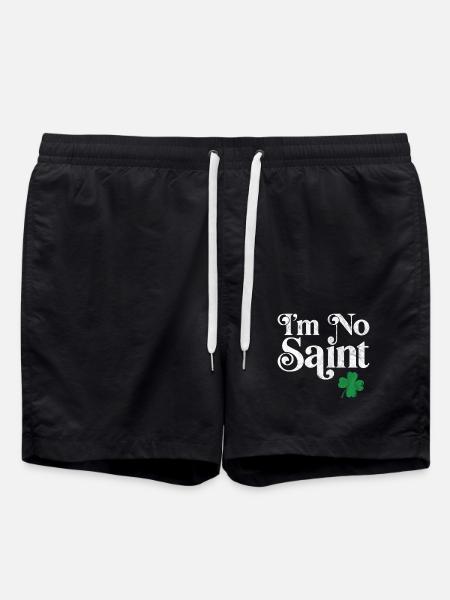 I'm no saint - Swim Trunks - black