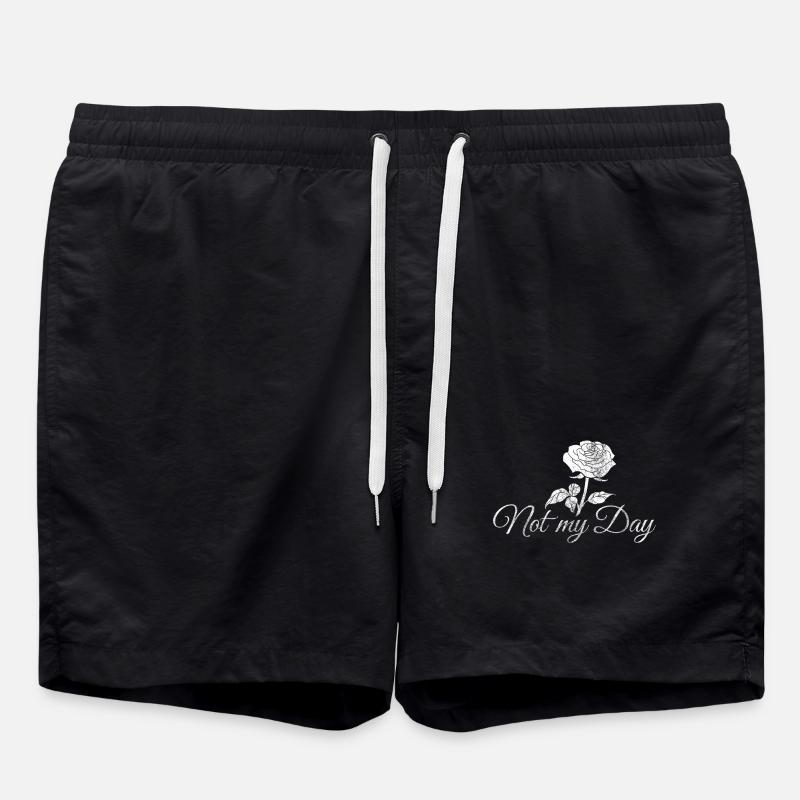 Pas ma journée – Rose anti-Saint-Valentin - Short de bain - noir