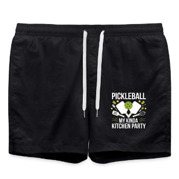 Pickleball Lover Ball Sport Kitchen Ball - Swim Trunks - black - Front - AI Model Male 185 light (185cm)
