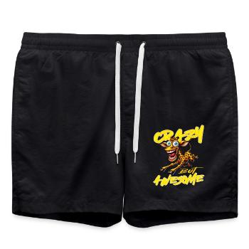 Girafe au style bande dessinée, folle mais géniale - Short de bain - noir - Devant - AI Model Male 185 light (185cm)