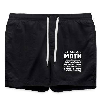 Math Teacher Math Gift - Swim Trunks - black - Front - AI Model Male 185 light (185cm)