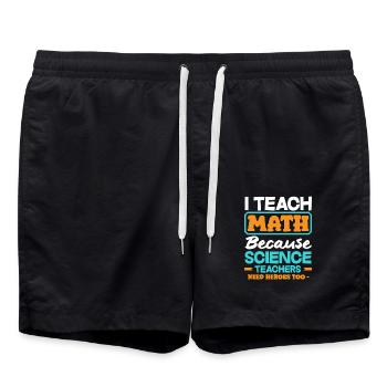 Math Teacher Math Gift - Swim Trunks - black - Front - AI Model Male 185 light (185cm)