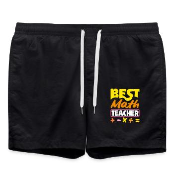 Math Teacher Math Gift - Swim Trunks - black - Front - AI Model Male 185 light (185cm)