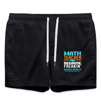 Math Teacher Math Gift - Swim Trunks - black - Front - AI Model Male 185 light (185cm)