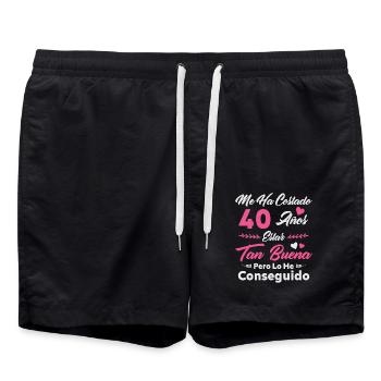 Il m’a fallu 40 ans 40 ans d’anniversaire de femmes - Short de bain - noir - Devant - AI Model Male 185 light (185cm)