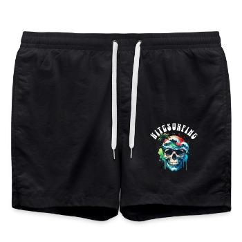 Kitesurfen Kitesurfer Kiteboard - Badeshorts - Schwarz - Vorne - AI Model Male 185 light (185cm)