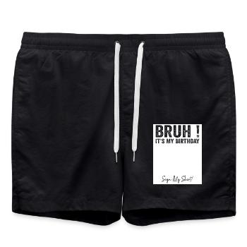Bruh, es ist mein Geburtstagszeichen, meine T-Shirts - Badeshorts - Schwarz - Vorne - AI Model Male 185 light (185cm)