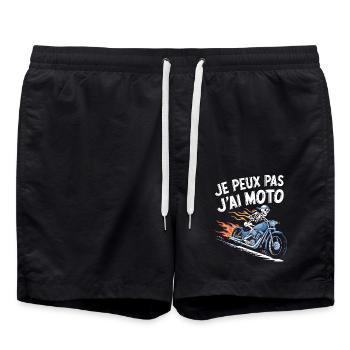 J'peux pas j'ai moto - Short de bain - noir - Devant - AI Model Male 185 light (185cm)