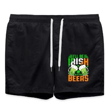 Je serai irlandais dans quelques bières - Short de bain - noir - Devant - AI Model Male 185 light (185cm)