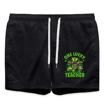 One Lucky Teacher - Swim Trunks - black - Front - AI Model Male 185 light (185cm)