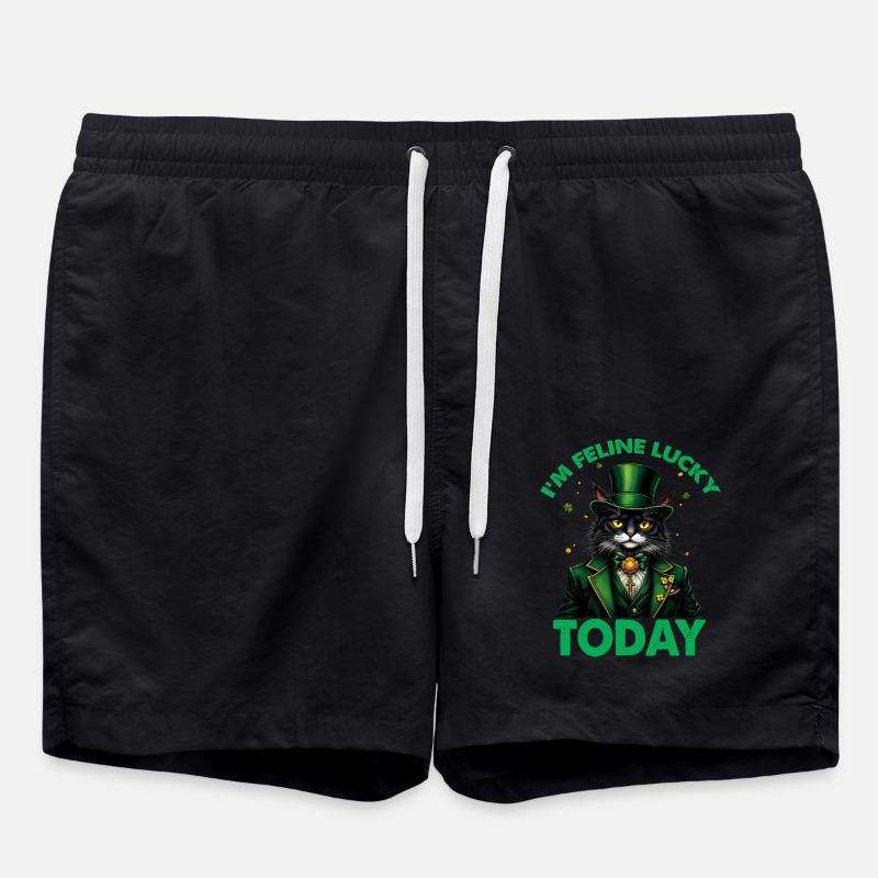 Ich bin feeline Lucky Today - Badeshorts - Schwarz