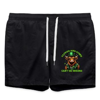 Klee und Kühe können nichts falsch machen - Badeshorts - Schwarz - Vorne - AI Model Male 185 light (185cm)