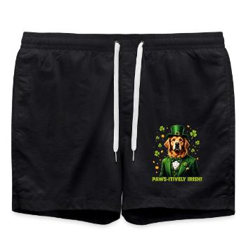 Paws-itively irlandais - Short de bain - noir - Devant - AI Model Male 185 light (185cm)