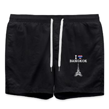 J’aime Bangkok Cool Thaïlande Jeu de mots Tour Eiffel Fun - Short de bain - noir - Devant - AI Model Male 185 light (185cm)