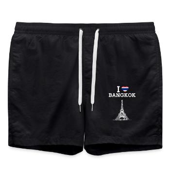 J’aime Bangkok Heart Flag Thailand Tower Lover - Short de bain - noir - Devant - AI Model Male 185 light (185cm)