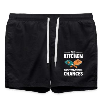 Pickleball - La cuisine ne sert pas de seconde chance - Short de bain - noir - Devant - AI Model Male 185 light (185cm)
