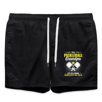 Grandpa Pickleball Player Dinking Team Gift - Swim Trunks - black - Front - AI Model Male 185 light (185cm)