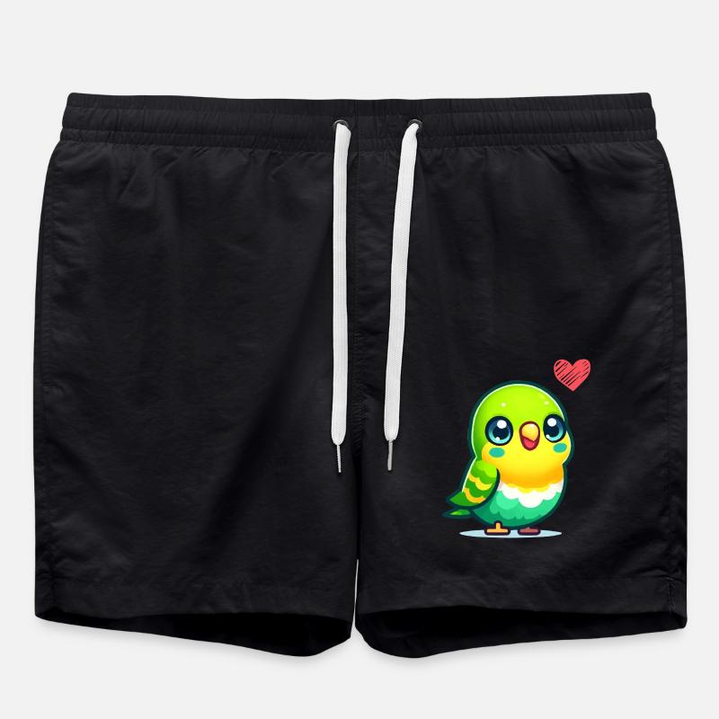 wellensittich love - Badeshorts - Schwarz