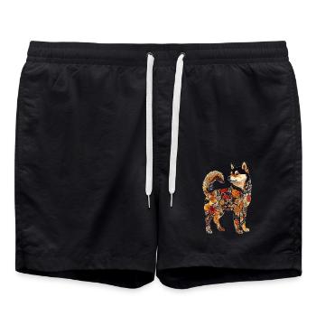 Shiba Inu - Badeshorts - Schwarz - Vorne - AI Model Male 185 light (185cm)