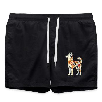 Sibirischer Husky - Badeshorts - Schwarz - Vorne - AI Model Male 185 light (185cm)
