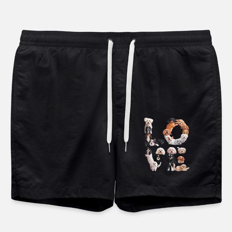Liebe Hunde - Badeshorts - Schwarz