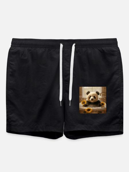 Panda - Badeshorts - Schwarz