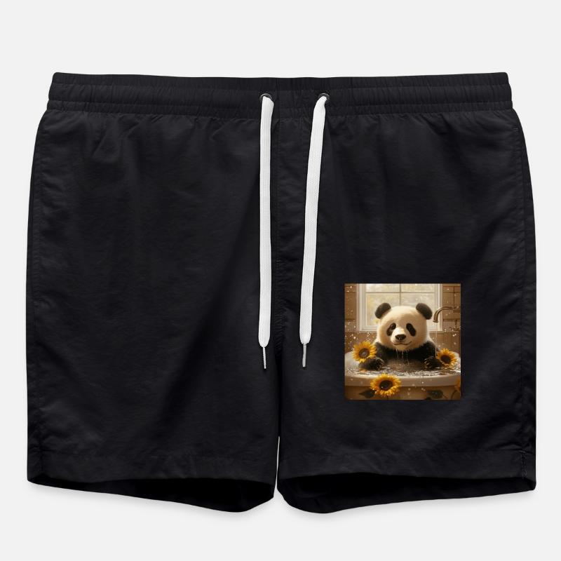 Panda - Badeshorts - Schwarz