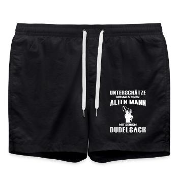 Dudelsackspieler Dudelsack Männer Geschenk - Badeshorts - Schwarz - Vorne - AI Model Male 185 light (185cm)