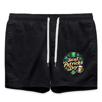 Saint Patrick`s Day Beer - Badeshorts - Schwarz - Vorne - AI Model Male 185 light (185cm)
