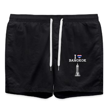 Drapeau de la Thaïlande Coeur J’aime Bangkok Cool Empire Jeu de mots - Short de bain - noir - Devant - AI Model Male 185 light (185cm)