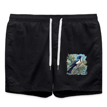 Elstern Elster - Badeshorts - Schwarz - Vorne - AI Model Male 185 light (185cm)