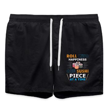 Sushi Japan Essen Sushi-Mahlzeit - Badeshorts - Schwarz - Vorne - AI Model Male 185 light (185cm)
