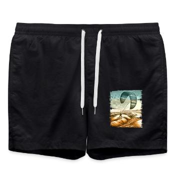 Kitesurfen Kitesurfer Kiteboard - Badeshorts - Schwarz - Vorne - AI Model Male 185 light (185cm)