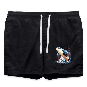 Orca Killer Whale - Swim Trunks - black - Front - AI Model Male 185 light (185cm)