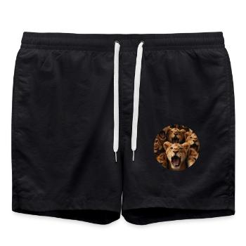 Löwe - Badeshorts - Schwarz - Vorne - AI Model Male 185 light (185cm)