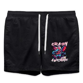 Cute but Crazy Elephant Comic Style - Swim Trunks - black - Front - AI Model Male 185 light (185cm)