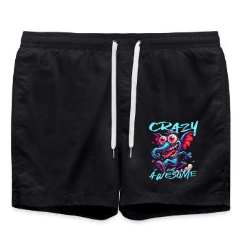 Crazy but Awesome Elephant Comic Style - Swim Trunks - black - Front - AI Model Male 185 light (185cm)
