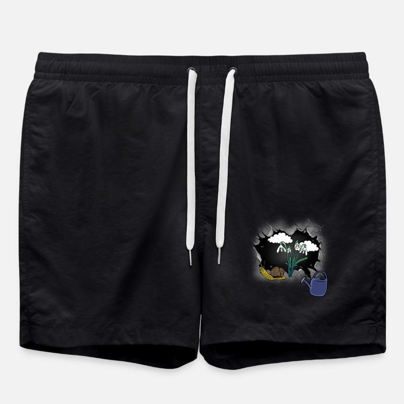 perce-neige fleur escargot escargot - Short de bain - noir