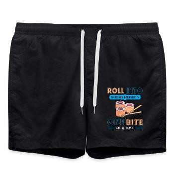 Sushi Japan Essen Sushi-Mahlzeit - Badeshorts - Schwarz - Vorne - AI Model Male 185 light (185cm)
