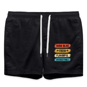 Sushi Japan Essen Sushi-Mahlzeit - Badeshorts - Schwarz - Vorne - AI Model Male 185 light (185cm)