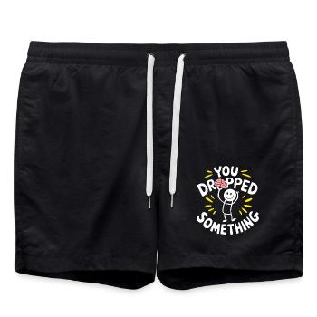 You Dropped Something 9 - Badeshorts - Schwarz - Vorne - AI Model Male 185 light (185cm)